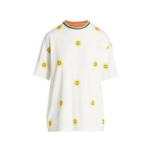 Bruce Glen Size Medium Short Sleeve T-Shirt Multicolored Smiley Face Oversized